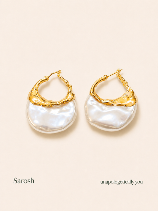 Luxe Pearl Hoops
